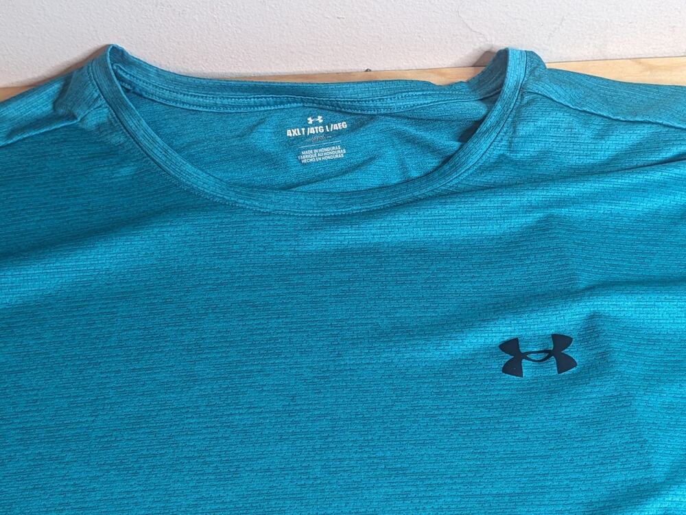 Under Armour Loose Fit Tech Vent T-Shirt 4XL Teal Blue Green Logo